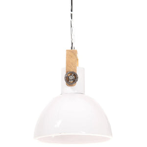 vidaXL Industrial Hanging Lamp 25 W White Round 30 cm E27