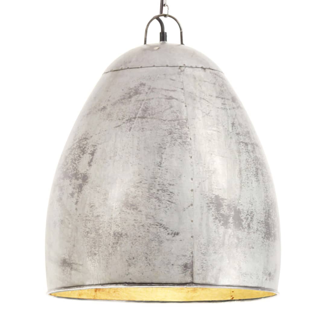 vidaXL Industrial Hanging Lamp 25 W Silver Round 42 cm E27