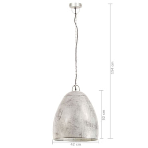 vidaXL Industrial Hanging Lamp 25 W Silver Round 42 cm E27