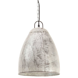 vidaXL Industrial Hanging Lamp 25 W Silver Round 32 cm E27