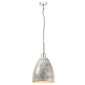 vidaXL Industrial Hanging Lamp 25 W Silver Round 32 cm E27