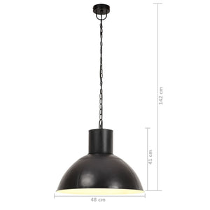 vidaXL Hanging Lamp 25 W Black Round 48 cm E27