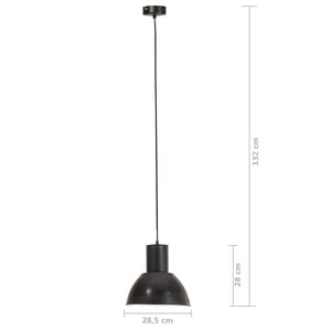 vidaXL Hanging Lamp 25 W Black Round 28.5 cm E27