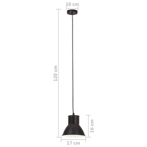 vidaXL Hanging Lamp 25 W Black Round 17 cm E27