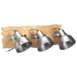 vidaXL Industrial Wall Lamp Silver 68x23 cm E27 Mango Wood