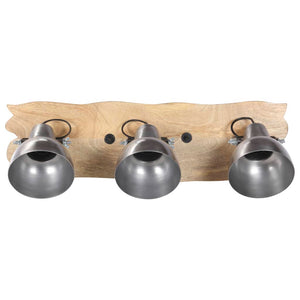 vidaXL Industrial Wall Lamp Silver 68x23 cm E27 Mango Wood