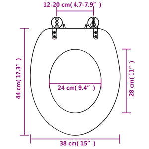 vidaXL WC Toilet Seat with Lid MDF Deep Sea Design