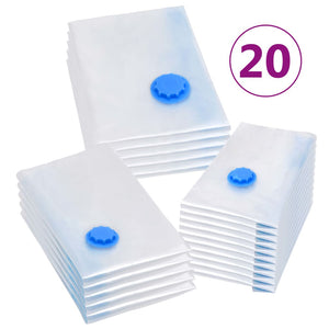 vidaXL Vacuum Travel Storage Bags Clothing Bags 3 Sizes 20 pcs