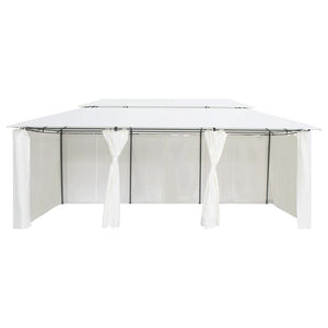 vidaXL Gazebo with Curtains 600x298x270 cm White 180g/m²