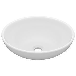 vidaXL Luxury Basin Oval-shaped Matt White 40x33 cm Ceramic