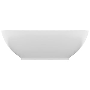 vidaXL Luxury Basin Oval-shaped Matt White 40x33 cm Ceramic