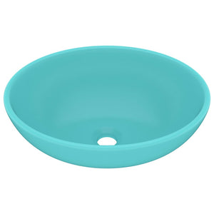 vidaXL Luxury Basin Oval-shaped Matt Light Green 40x33 cm Ceramic