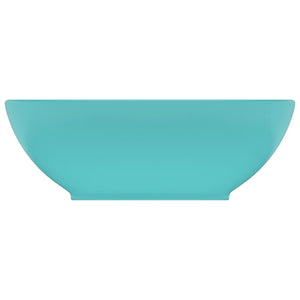 vidaXL Luxury Basin Oval-shaped Matt Light Green 40x33 cm Ceramic