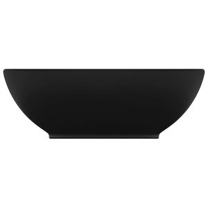 vidaXL Luxury Basin Oval-shaped Matt Black 40x33 cm Ceramic