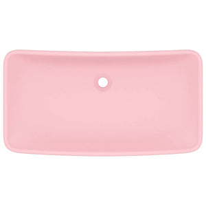 vidaXL Luxury Basin Rectangular Matt Pink 71x38 cm Ceramic