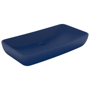 vidaXL Luxury Basin Rectangular Matt Dark Blue 71x38 cm Ceramic