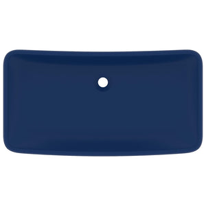 vidaXL Luxury Basin Rectangular Matt Dark Blue 71x38 cm Ceramic