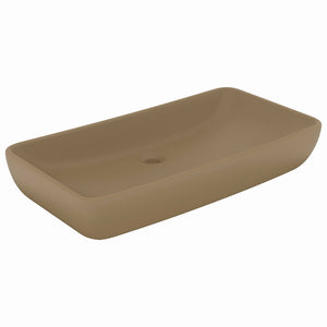 vidaXL Luxury Basin Rectangular Matt Cream 71x38 cm Ceramic