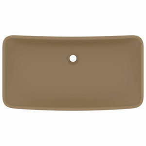 vidaXL Luxury Basin Rectangular Matt Cream 71x38 cm Ceramic