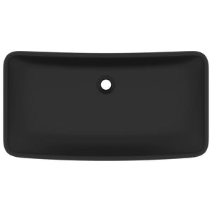 vidaXL Luxury Basin Rectangular Matt Black 71x38 cm Ceramic