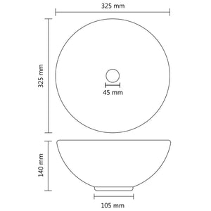 vidaXL Luxury Bathroom Basin Round Matt Light Green 32.5x14 cm Ceramic