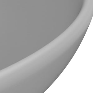 vidaXL Luxury Bathroom Basin Round Matt Light Grey 32.5x14 cm Ceramic