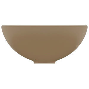 vidaXL Luxury Bathroom Basin Round Matt Cream 32.5x14 cm Ceramic