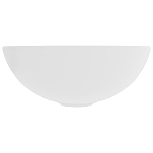 vidaXL Bathroom Sink Ceramic Matt White Round