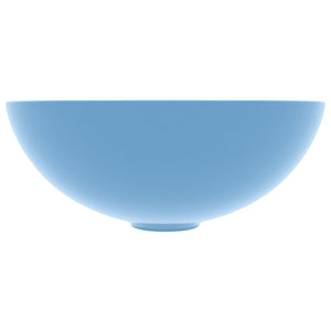 vidaXL Bathroom Sink Ceramic Light Blue Round