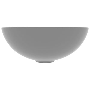 vidaXL Bathroom Sink Ceramic Light Grey Round