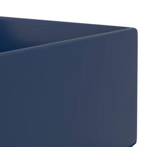 vidaXL Bathroom Sink with Overflow Ceramic Dark Blue