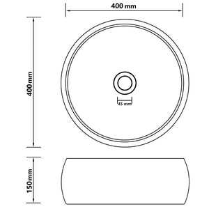 vidaXL Luxury Wash Basin Round Matt Cream 40x15 cm Ceramic