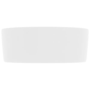 vidaXL Luxury Wash Basin Round Matt White 40x15 cm Ceramic