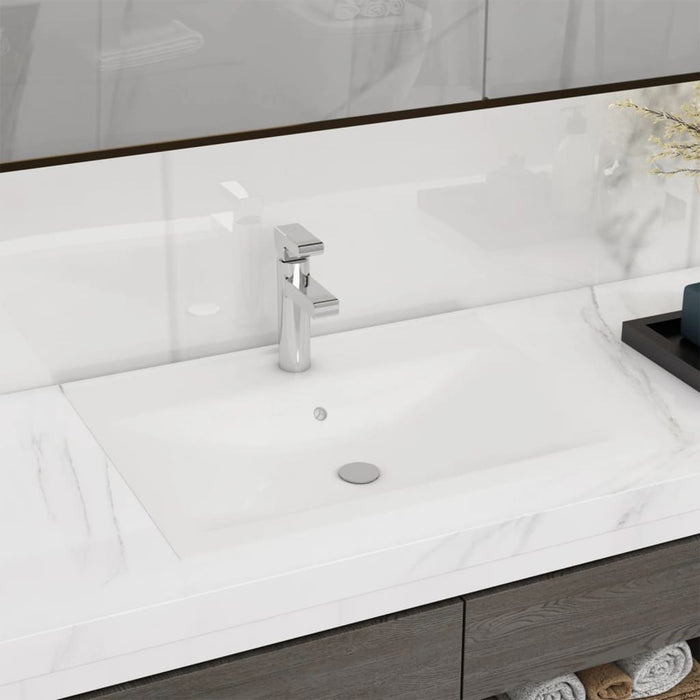 vidaXL Luxury Basin with Faucet Hole Matt White 60x46 cm Ceramic