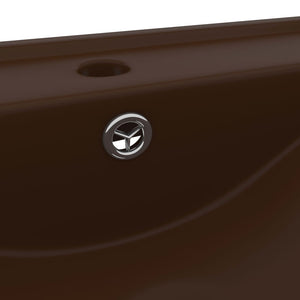 vidaXL Luxury Basin with Faucet Hole Matt Dark Brown 60x46 cm Ceramic