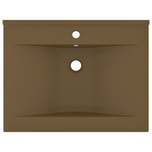 vidaXL Luxury Basin with Faucet Hole Matt Cream 60x46 cm Ceramic