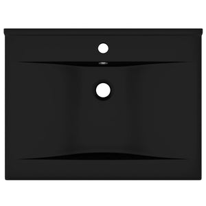 vidaXL Luxury Basin with Faucet Hole Matt Black 60x46 cm Ceramic