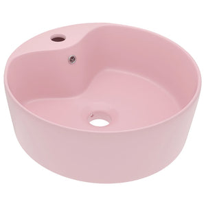 vidaXL Luxury Wash Basin with Overflow Matt Pink 36x13 cm Ceramic