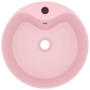 vidaXL Luxury Wash Basin with Overflow Matt Pink 36x13 cm Ceramic