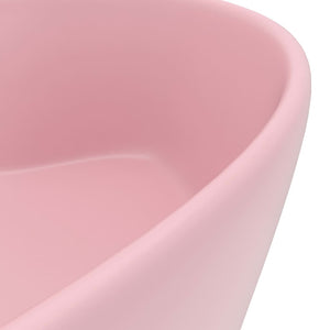 vidaXL Luxury Wash Basin with Overflow Matt Pink 36x13 cm Ceramic