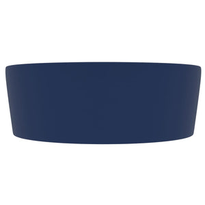 vidaXL Luxury Wash Basin with Overflow Matt Dark Blue 36x13 cm Ceramic