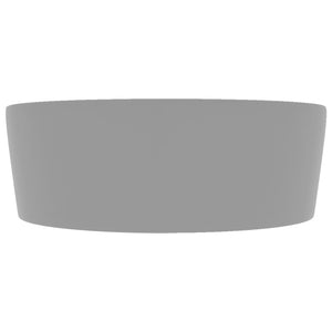 vidaXL Luxury Wash Basin with Overflow Matt Light Grey 36x13 cm Ceramic