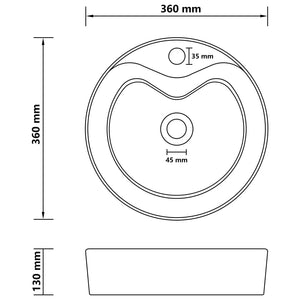 vidaXL Luxury Wash Basin with Overflow Matt Light Grey 36x13 cm Ceramic