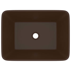 vidaXL Luxury Wash Basin Matt Dark Brown 41x30x12 cm Ceramic