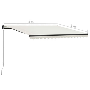 vidaXL Manual Retractable Awning 400x300 cm Cream