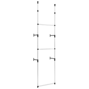 vidaXL Telescopic Wardrobe System with Rods Aluminium