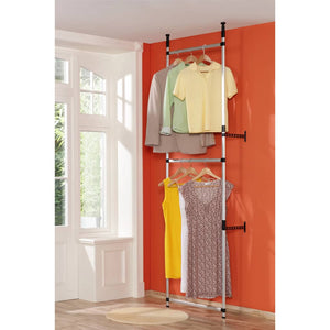 vidaXL Telescopic Wardrobe System with Rods Aluminium