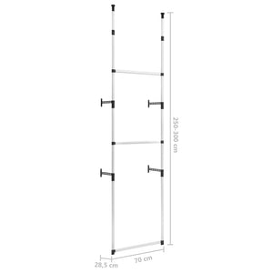 vidaXL Telescopic Wardrobe System with Rods Aluminium