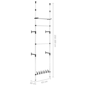 vidaXL Telescopic Wardrobe System with Rods and Shelf Aluminium