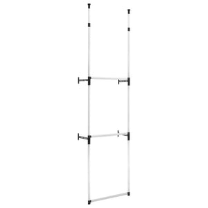 vidaXL Telescopic Wardrobe System with Rods Aluminium